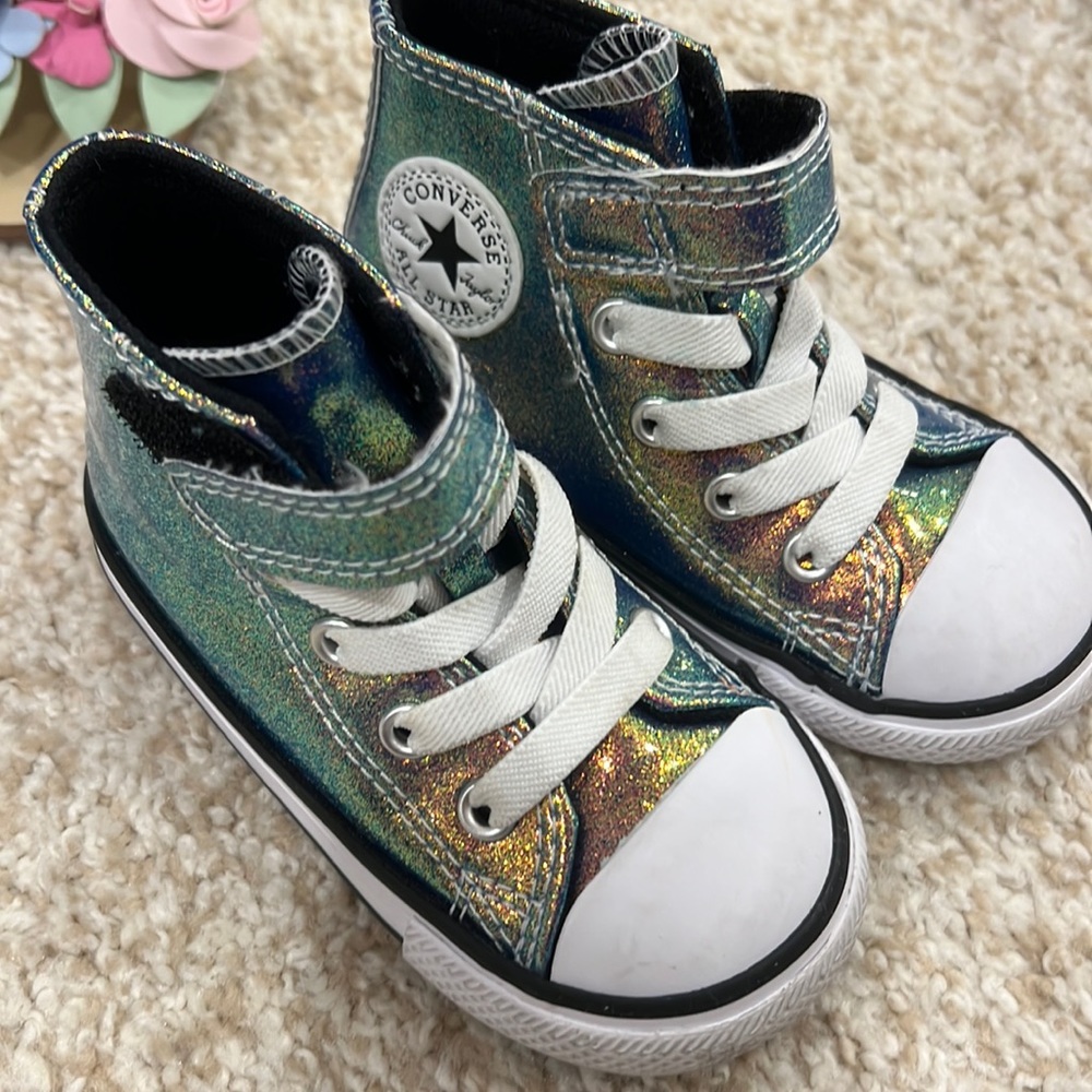 Metallic toddler converse